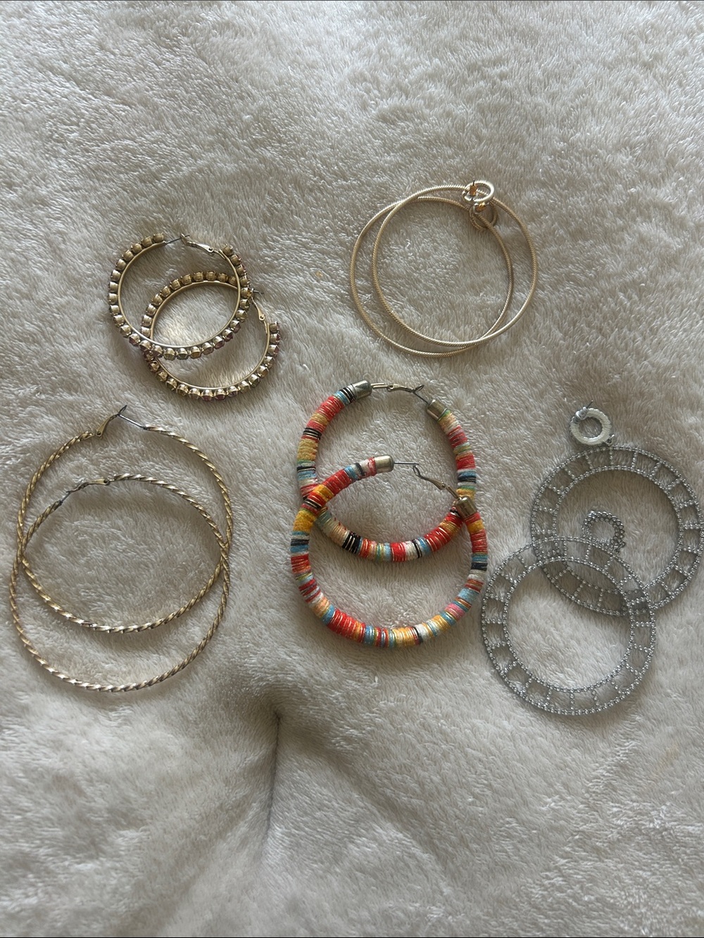 Gold and Multicolor Hoop Earring Bundle